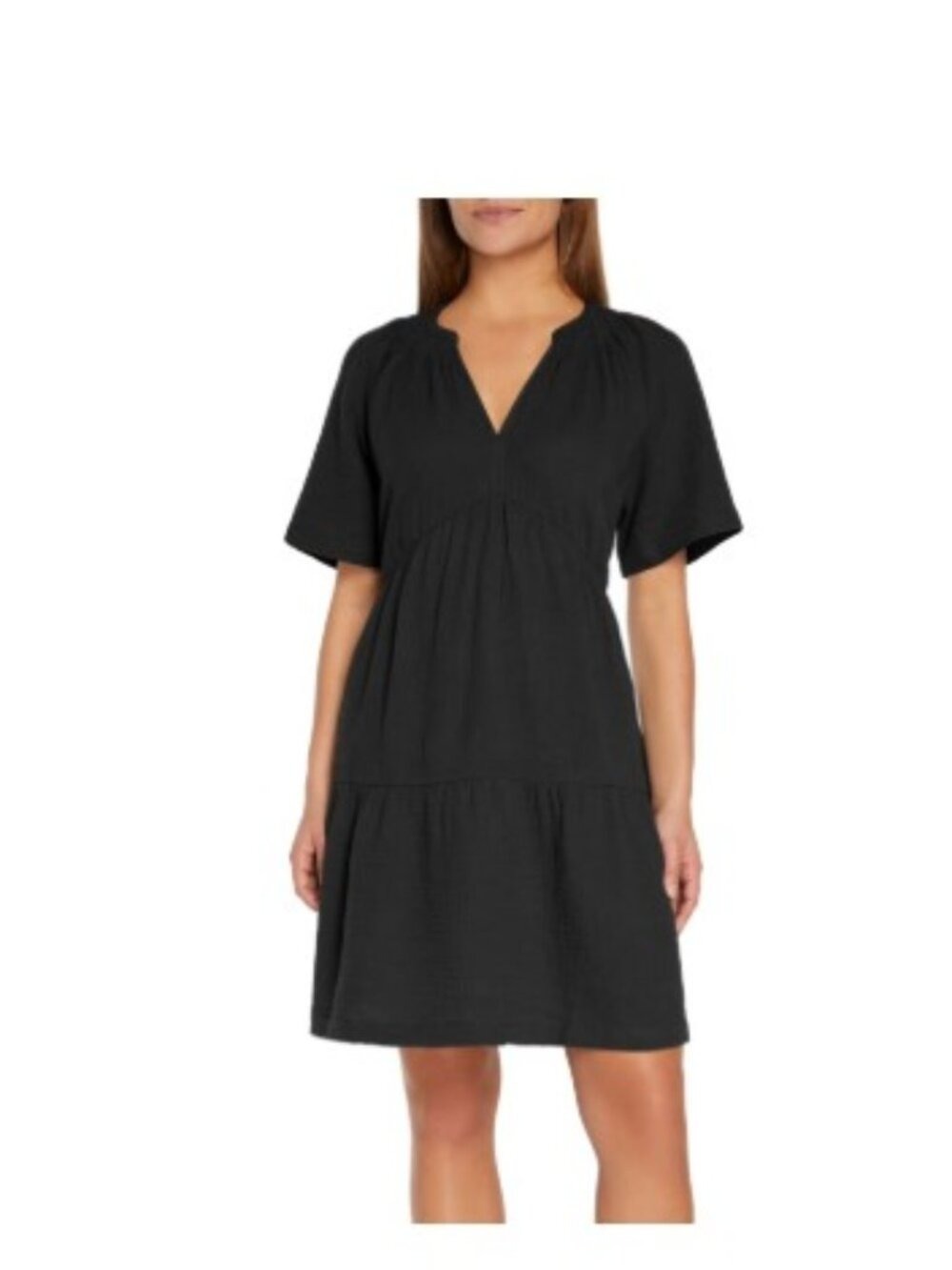 Gap Women's Gauze Tiered Dress Black Multiple Sizes